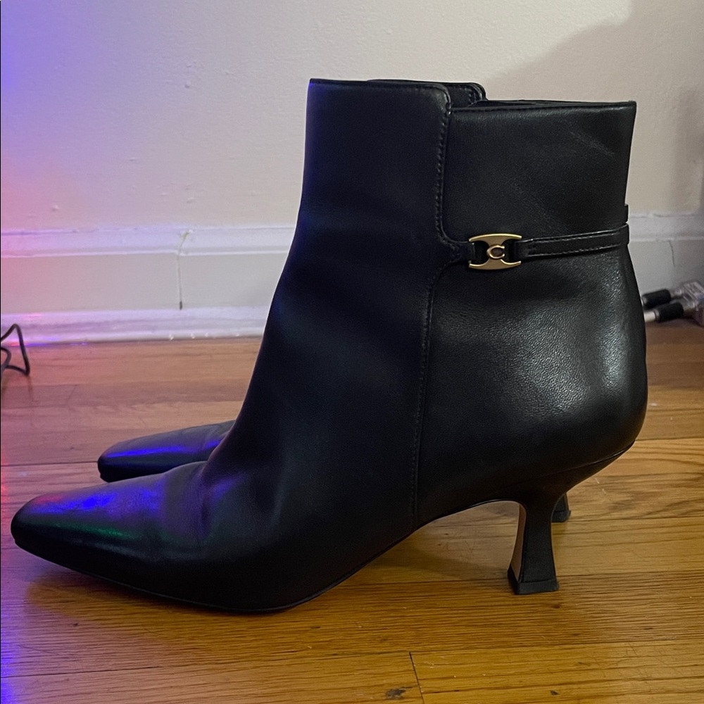 Coach Black Leather Booties